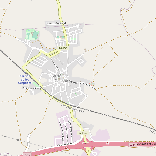 Mapa de Carrión de los Céspedes Thumbnail