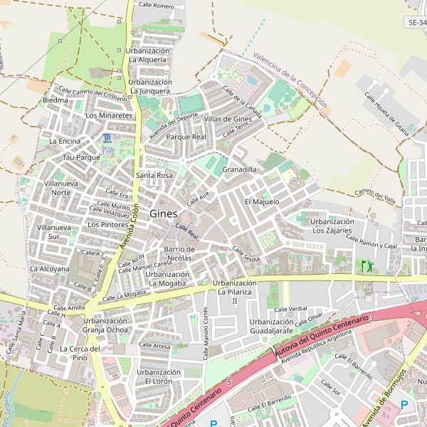Mapa de Gines Thumbnail