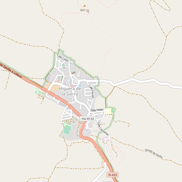 Mapa de Higuera de la Sierra Thumbnail