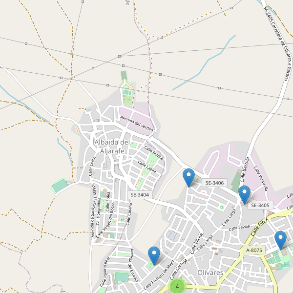 Mapa de aparcamientos en Albaida del Aljarafe Thumbnail