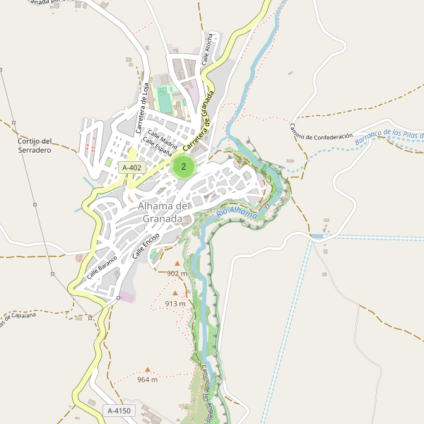 Mapa de aparcamientos en Alhama de Granada Thumbnail