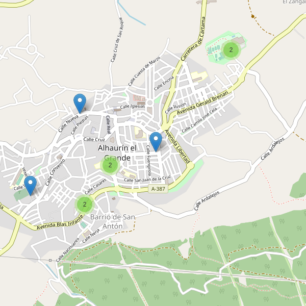 Mapa de aparcamientos en Alhaurín el Grande Thumbnail