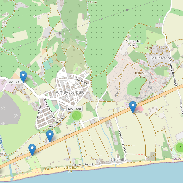 Mapa de aparcamientos en Almayate Bajo Thumbnail