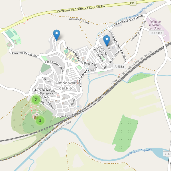 Mapa de aparcamientos en Almodóvar del Río Thumbnail