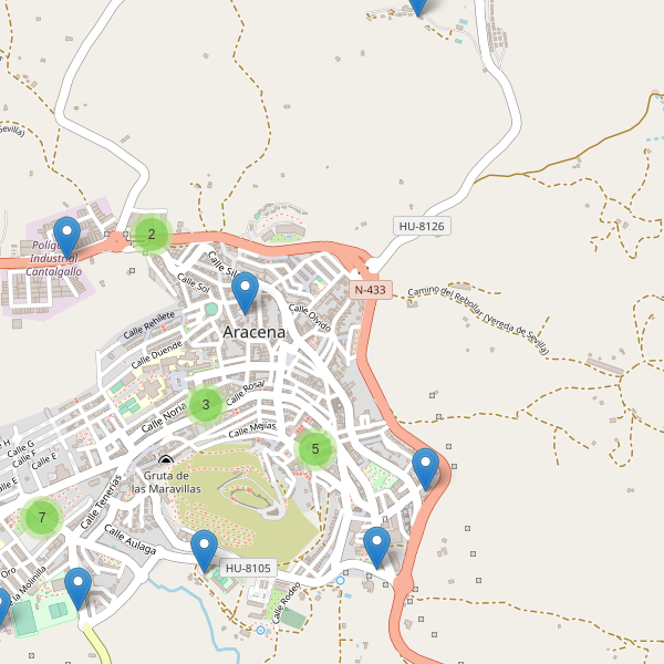 Mapa de aparcamientos en Aracena Thumbnail