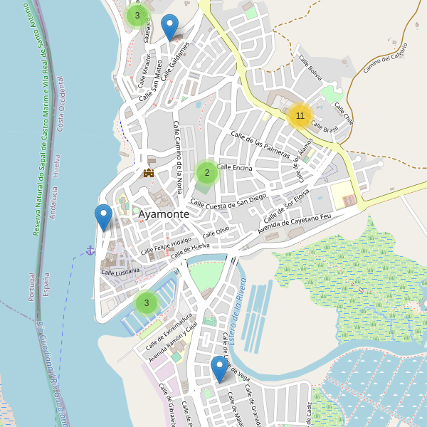 Mapa de aparcamientos en Ayamonte Thumbnail