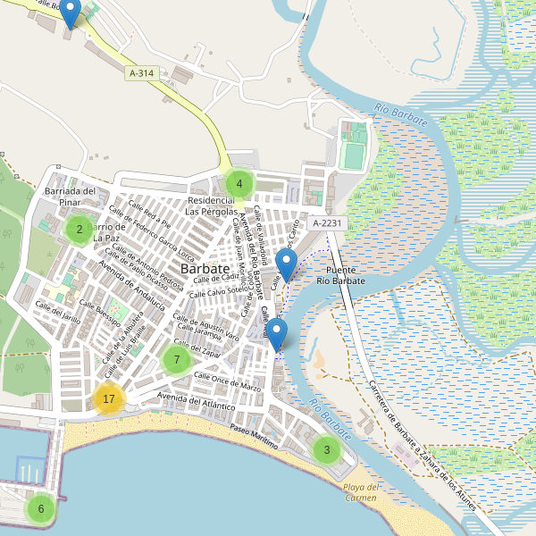 Mapa de aparcamientos en Barbate Thumbnail