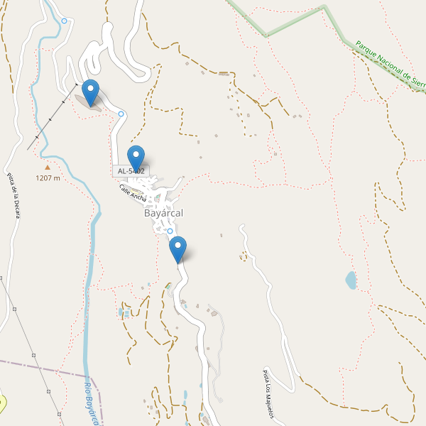 Mapa de aparcamientos en Bayárcal Thumbnail