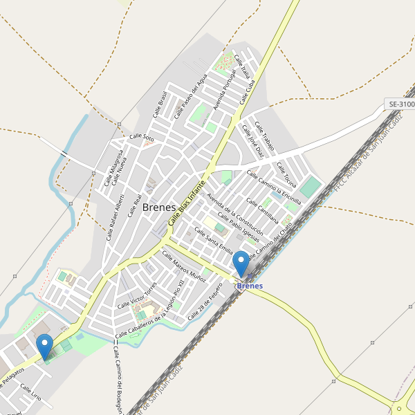 Mapa de aparcamientos en Brenes Thumbnail