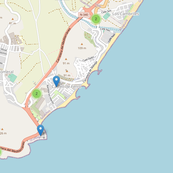 Mapa de aparcamientos en Castell de Ferro Thumbnail