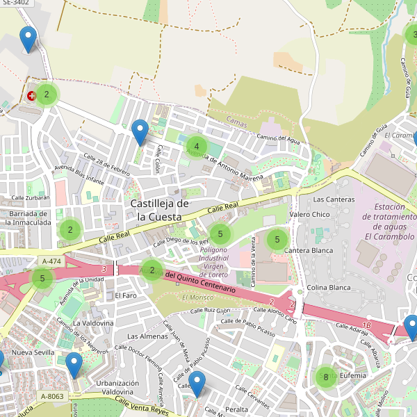 Mapa de aparcamientos en Castilleja de la Cuesta Thumbnail