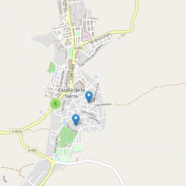 Mapa de aparcamientos en Cazalla de la Sierra Thumbnail