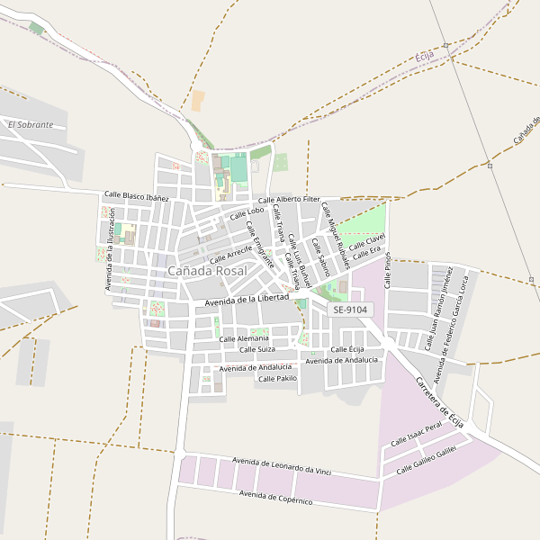 Mapa de aparcamientos en Cañada Rosal Thumbnail