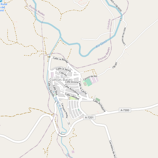 Mapa de aparcamientos en Cuevas Bajas Thumbnail