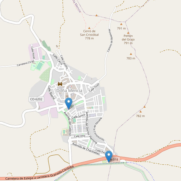 Mapa de aparcamientos en Doña Mencía Thumbnail