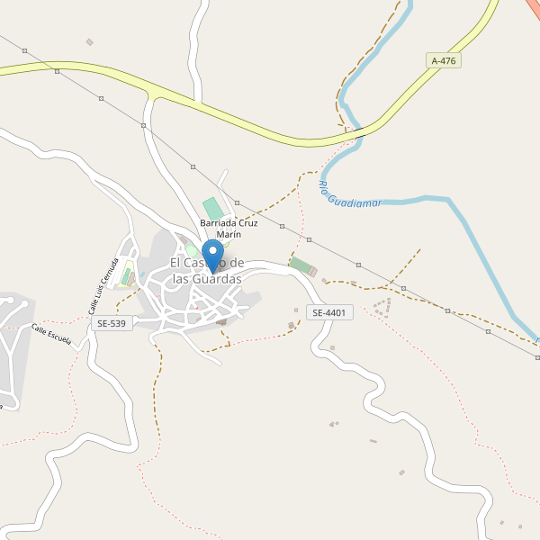 Mapa de aparcamientos en El Castillo de las Guardas Thumbnail