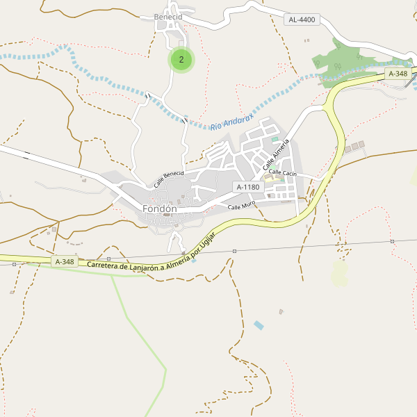 Mapa de aparcamientos en Fondón Thumbnail