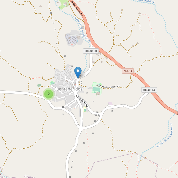 Mapa de aparcamientos en Fuenteheridos Thumbnail
