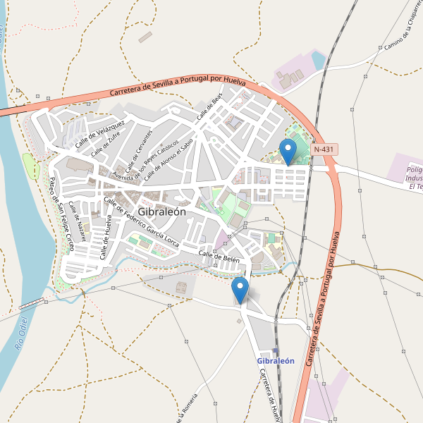 Mapa de aparcamientos en Gibraleón Thumbnail