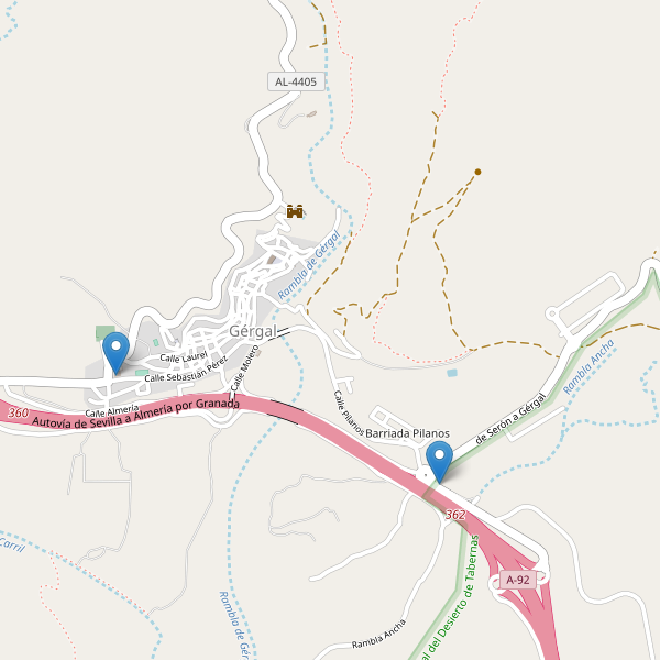 Mapa de aparcamientos en Gérgal Thumbnail