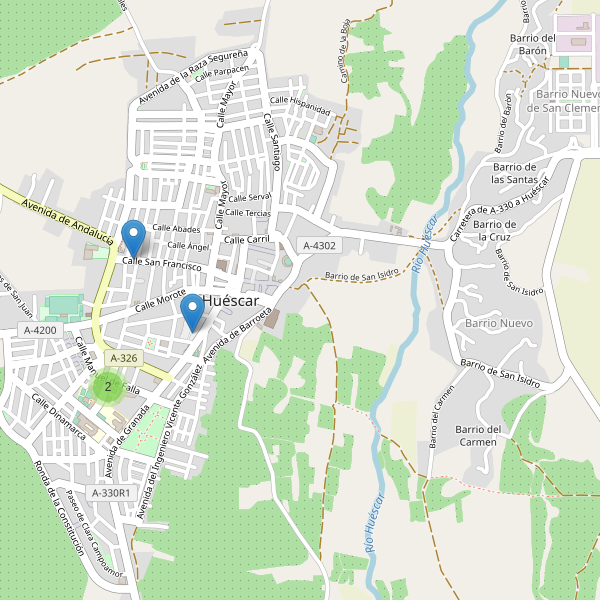 Mapa de aparcamientos en Huéscar Thumbnail