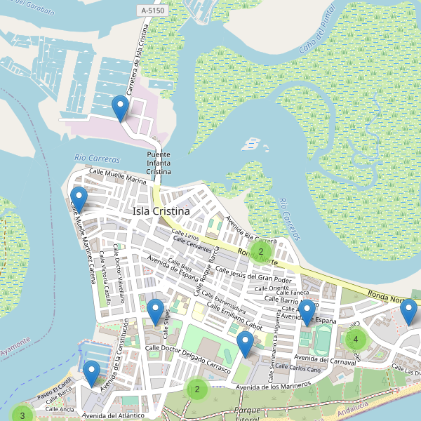 Mapa de aparcamientos en Isla Cristina Thumbnail