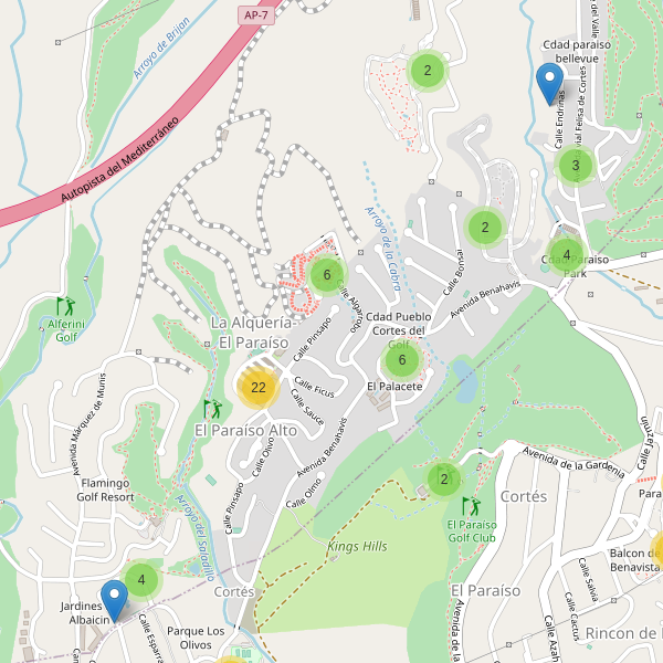 Mapa de aparcamientos en La Alquería-El Paraíso Thumbnail