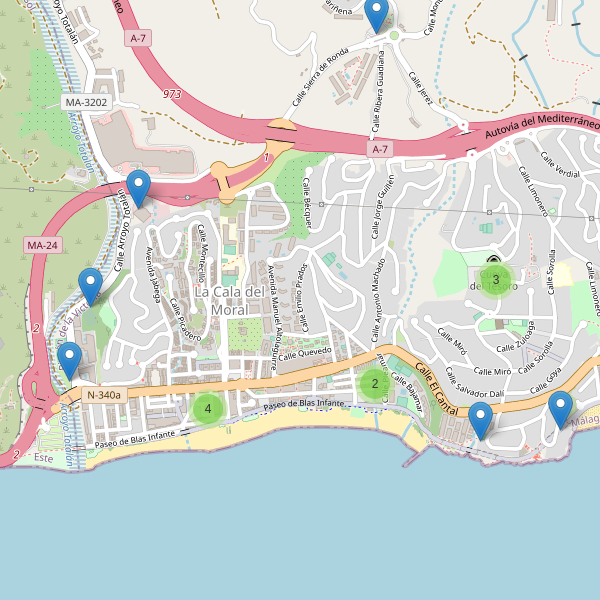 Mapa de aparcamientos en La Cala del Moral Thumbnail