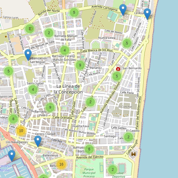 Mapa de aparcamientos en La Línea de la Concepción Thumbnail