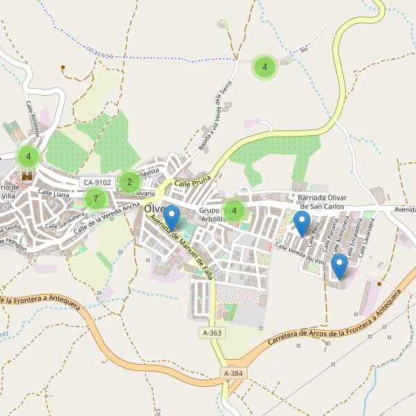 Mapa de aparcamientos en Olvera Thumbnail