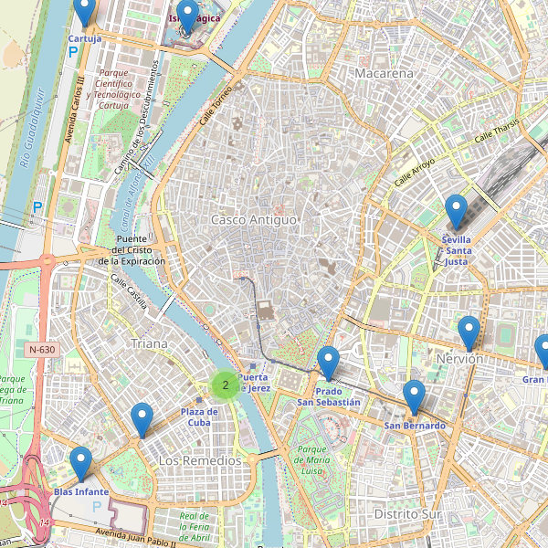 Mapa de estaciones en Sevilla Thumbnail