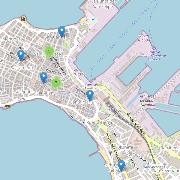 Thumbnail Mapa de hoteles en Cádiz