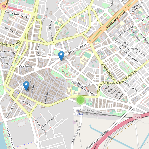 Thumbnail Mapa de hoteles en Huelva