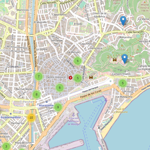 Thumbnail Mapa de hoteles en Málaga