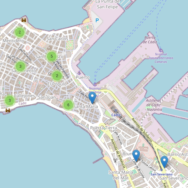 Mapa de iglesias en Cádiz Thumbnail