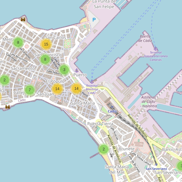 Thumbnail Mapa de restaurantes en Cádiz