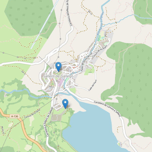 Mapa de aparcamientos-bicicletas en Sallent de Gállego Thumbnail