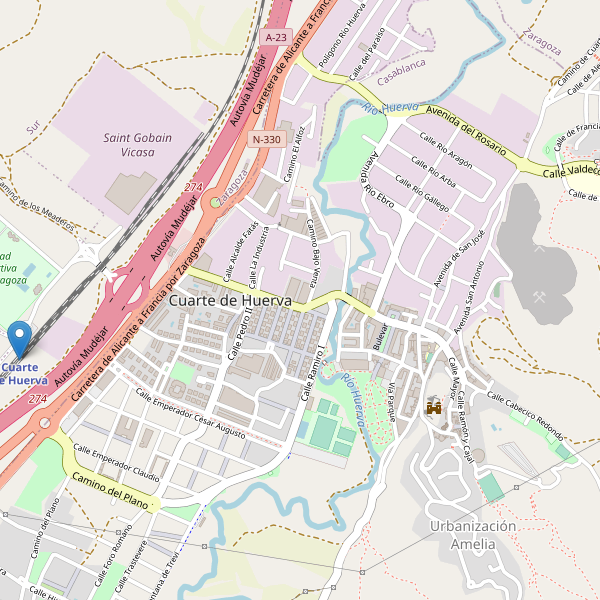 Mapa de estaciones en Cuarte de Huerva Thumbnail