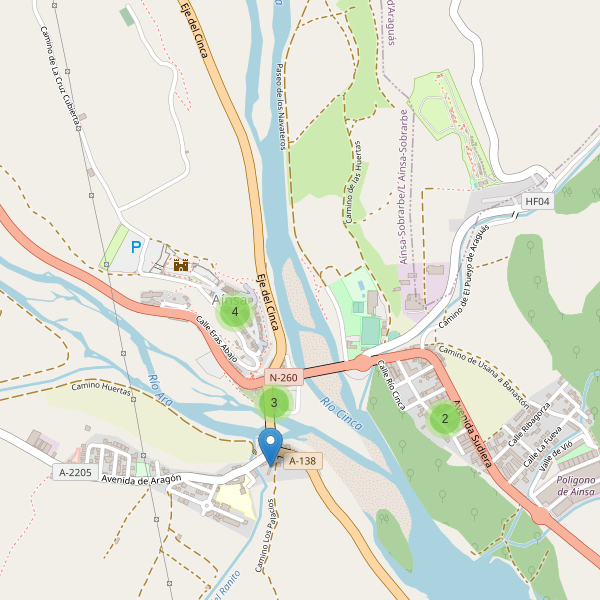 Thumbnail Mapa de hoteles en Aínsa