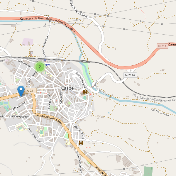 Thumbnail Mapa de hoteles en Caspe