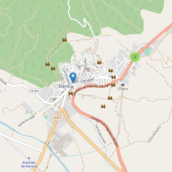 Thumbnail Mapa de hoteles en Daroca