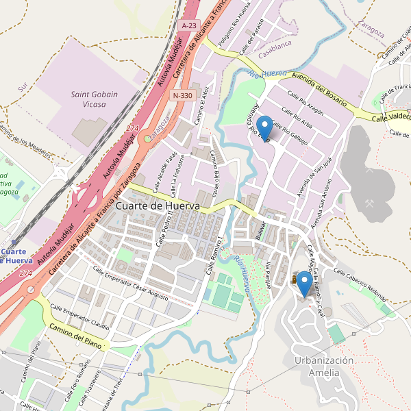 Mapa de iglesias en Cuarte de Huerva Thumbnail