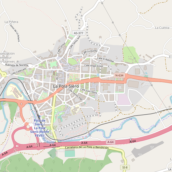 Mapa de aparcamientos-bicicletas en La Pola Siero Thumbnail