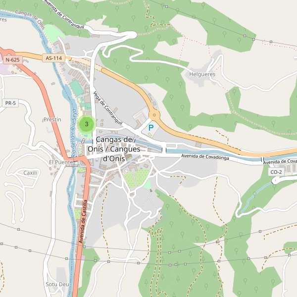 Mapa de escuelas en Cangas de Onís Thumbnail