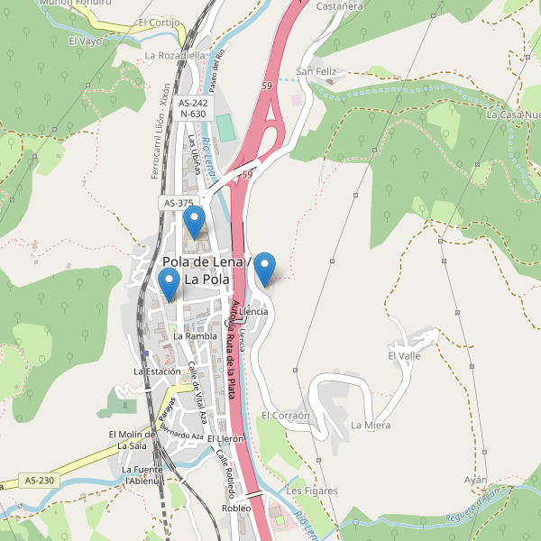 Mapa de escuelas en Pola de Lena Thumbnail