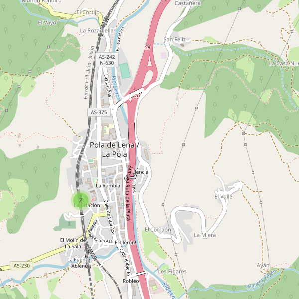 Mapa de estaciones en Pola de Lena Thumbnail