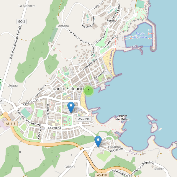 Thumbnail Mapa de hoteles en Luanco