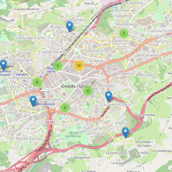 Thumbnail Mapa de hoteles en Oviedo