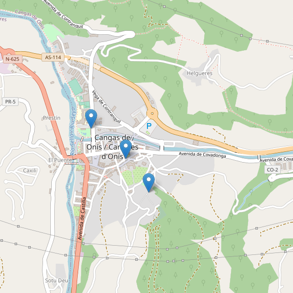 Mapa de iglesias en Cangas de Onís Thumbnail