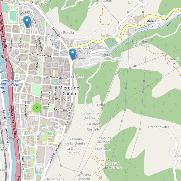 Mapa de iglesias en Mieres del Camín Thumbnail